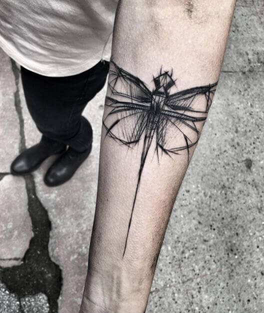 Forearm men dragonfly tattoo designs