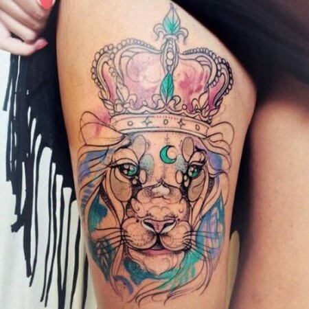 30 Best Lion with Crown Tattoo Designs & Ideas For Men and Women