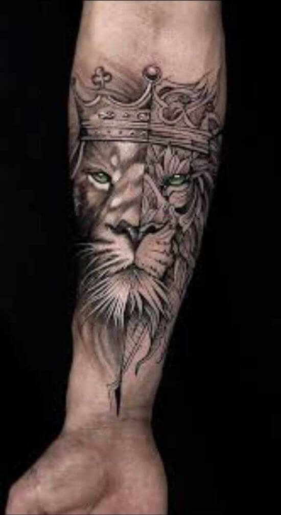 King Lion Tattoo art on Arm