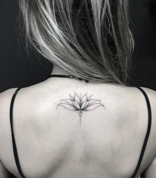 Lily Small back Tattoo Women