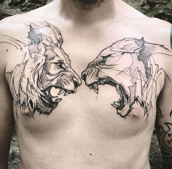 Lion tattoo designs on chest