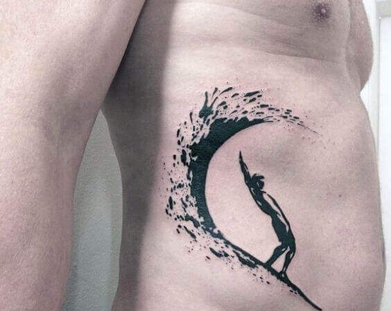 Ocean wave tattoo art