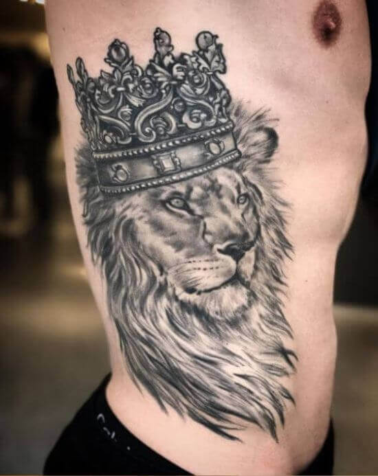 Rib cage men tattoo lion designs