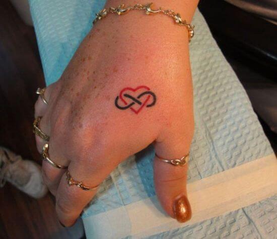 Small Hand heart with infinity tattoos (1)