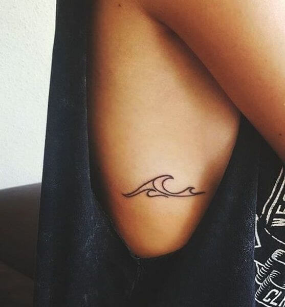 Small Wave Side Boob tattoo