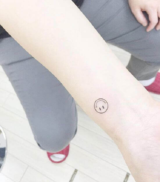 Smiley Face Small Tattoo
