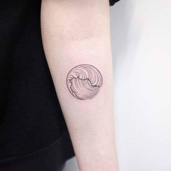 Geometric wave tattoo and a modern take on a classic symbol