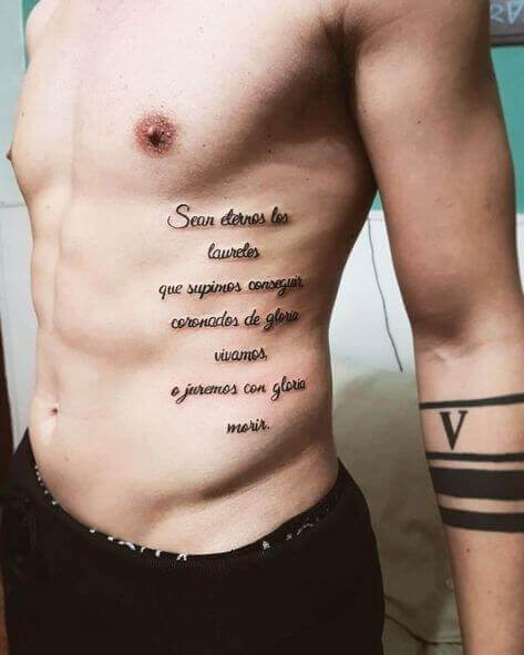 quote tattoo on ribs