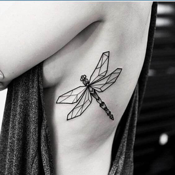 Under boob dragonfly tattoos