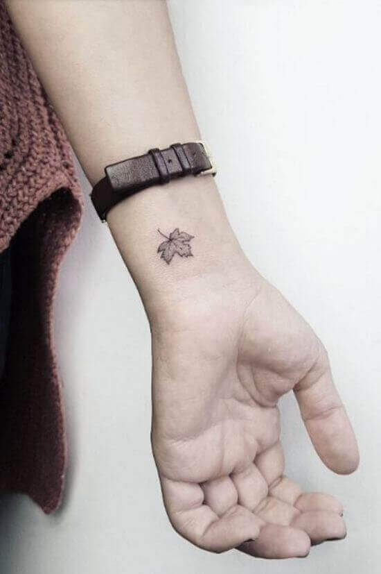 Beautiful Simple Leaf tattoos ideas for female