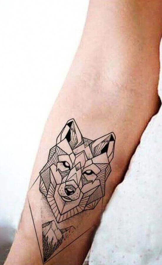 Best Geometric Wolf Tattoo Designs on arm