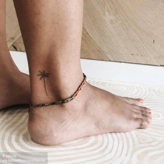 Best Tiny Tree Tattoos on Ankle