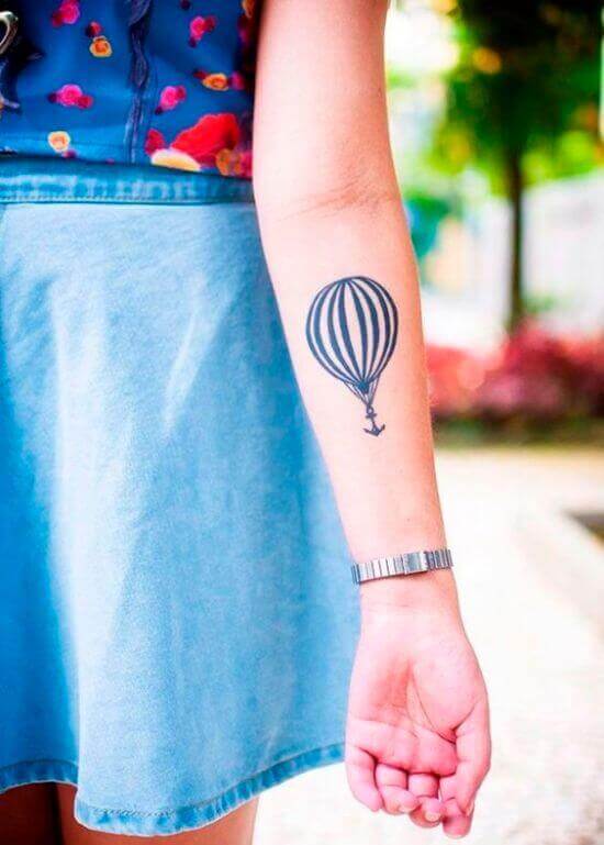 Best and Simple Balloon tied with an anchor tattoos for women