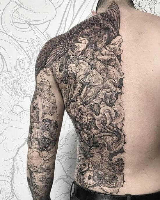 Incredible Back tattoo for guy