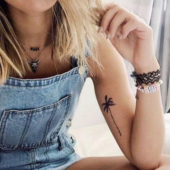 Palm tree tattoo for tree lovers