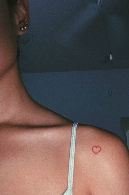Red Heart tattoos for female