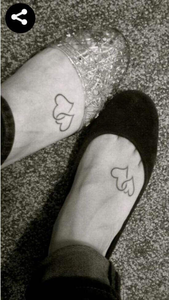 Unique simple Heart tattoo ideas on foot