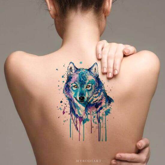 Watercolor Wolf Tattoo ideas