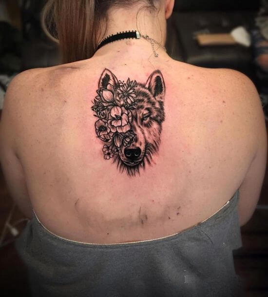 Wolf Back Tattoo