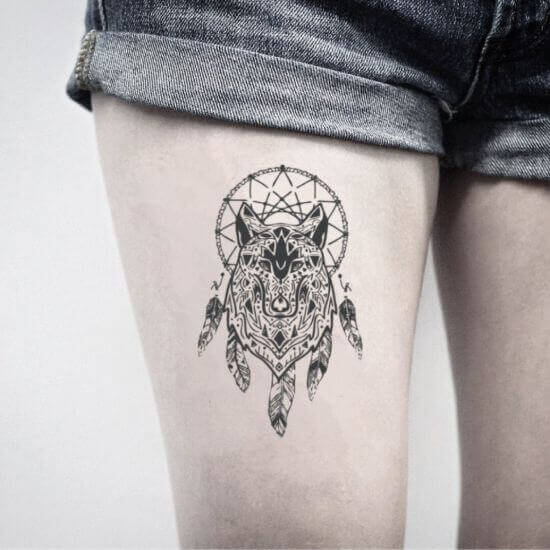 Wolf DreamCatcher Tattoo designs