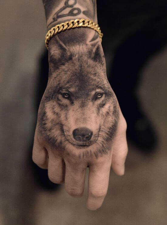 Wolf Hand Tattoo