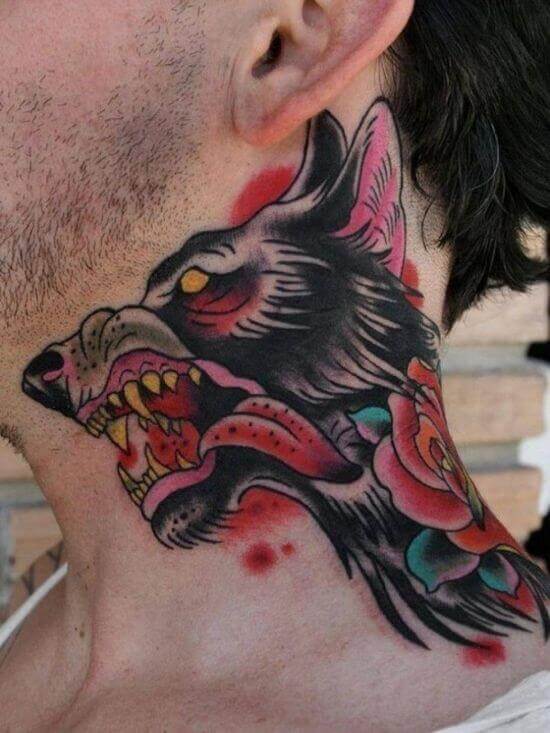 Wolf Neck Tattoo