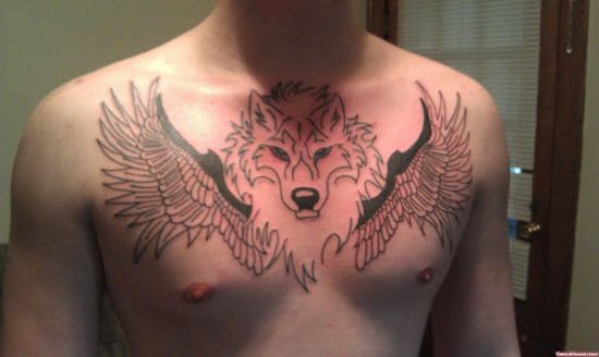 Best Wolf With Wings Tattoo Ideas