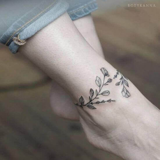 Anklet tattoos for women