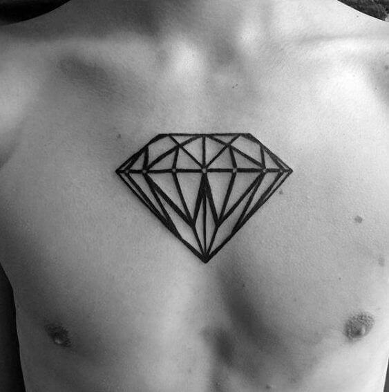 diamond chest tattoo