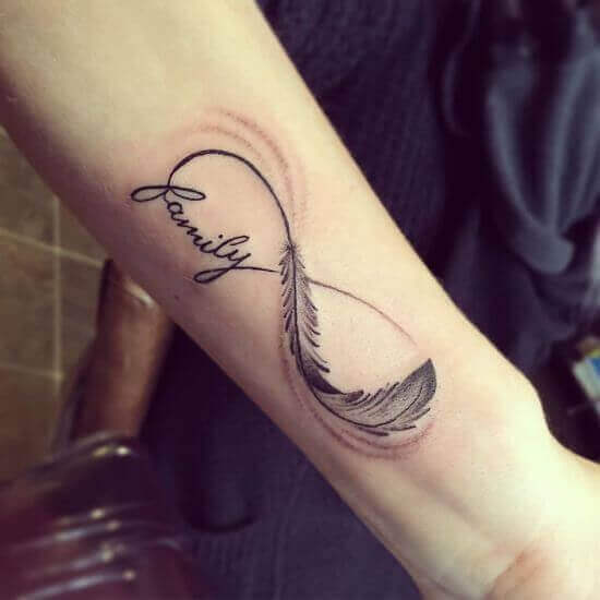 Best Infinity Feather Family Tattoos