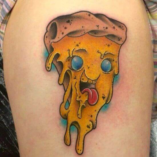 Cheese Pizza Tattoo Designs