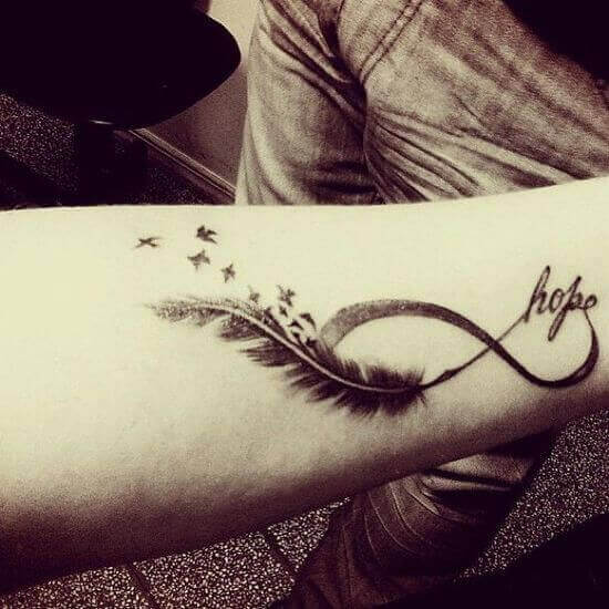 Hope, and Birds Infinity Tattoos