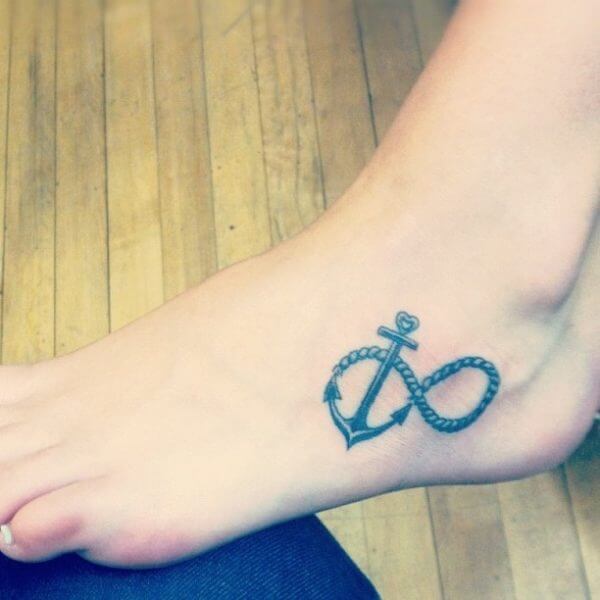 anchor infinity tattoos on hip