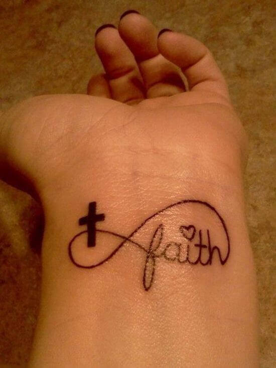 Infinity Tattoos with Cross and Love