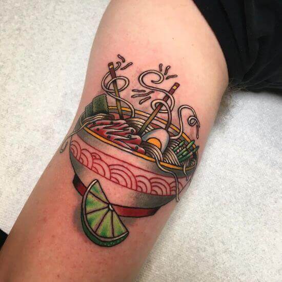 Noodles with Fork Tattoo