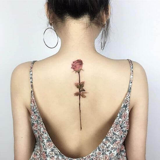 Rose Back Tattoo Placement