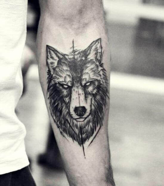 Wolf With Passive Expression Tattoos