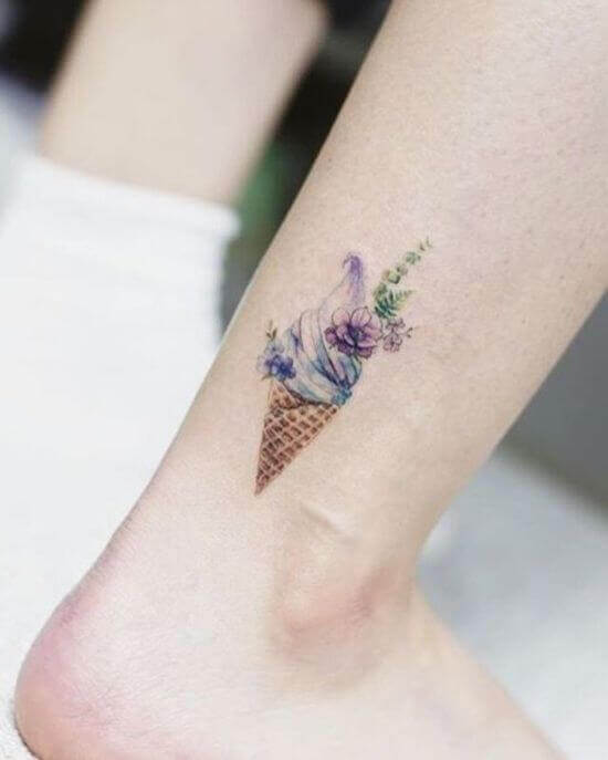 Beautiful Ice cream tattoo designs for girls