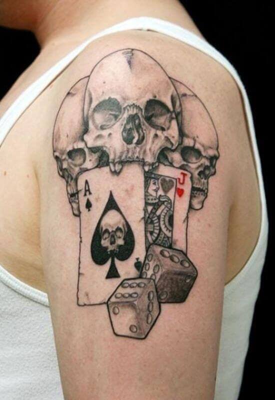 Cool Dice and Skull tattoo designs 2021