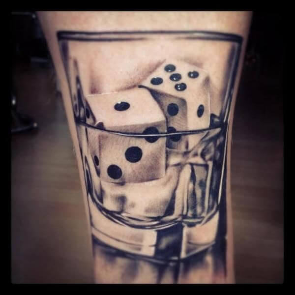 Dice in Glass Tattoo