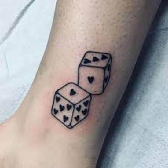 Heart shape Dice Tattoos