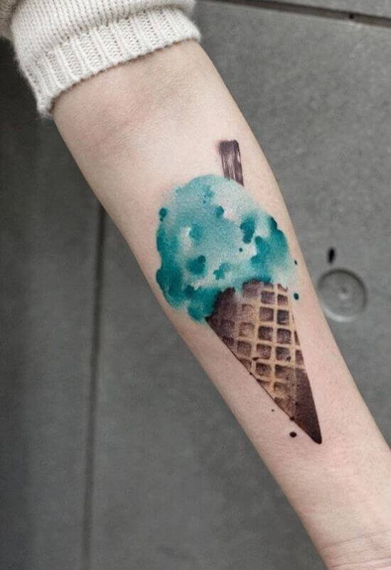 Ice cream tattoo designs on forearm