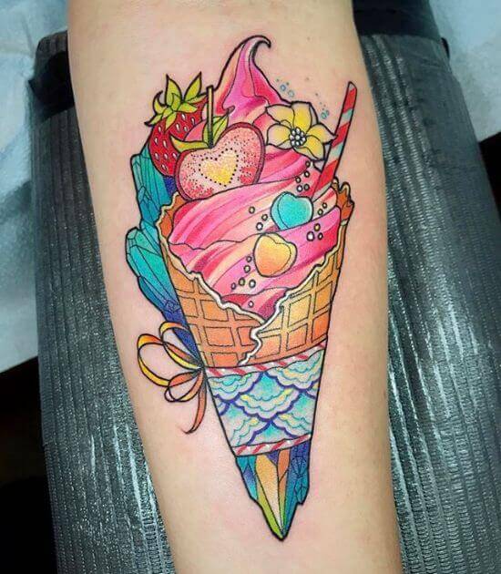 Strawbery Ice cream tattoo