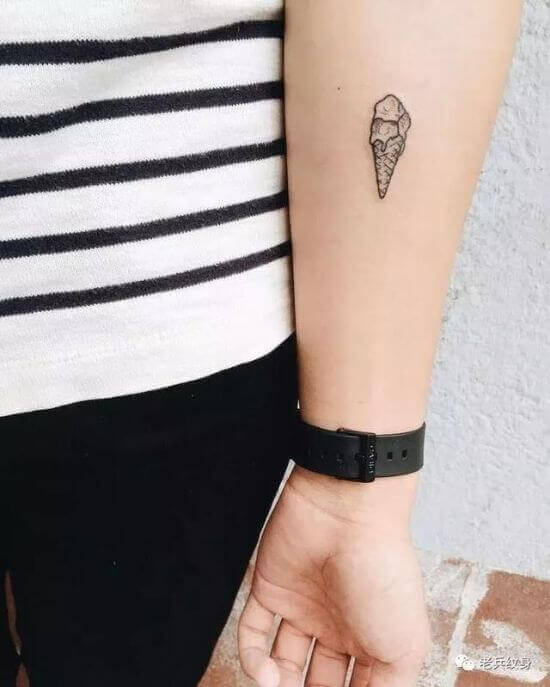 Tiny Ice cream cone tattoo ideas on arm