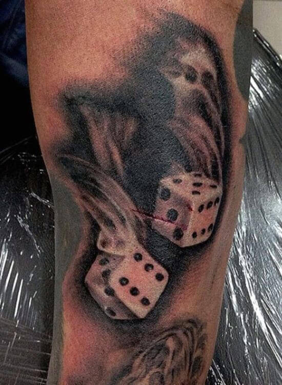 Flaming Dice tattoo by Rich Sinner  Tattoogridnet