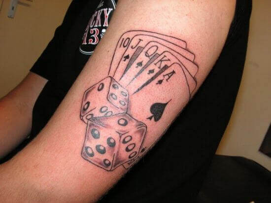 poker dice tattoo ink