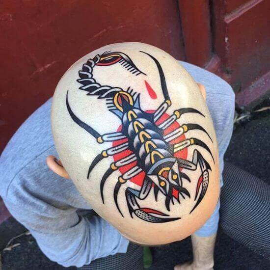 Scorpion head tattoo for men