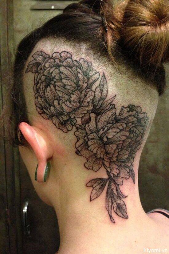 Flower girl head tattoo ideas