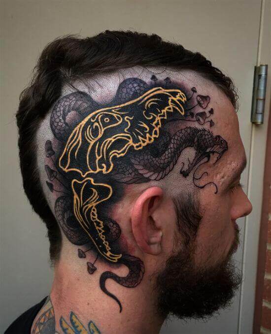 crazy men head tattoo ideas