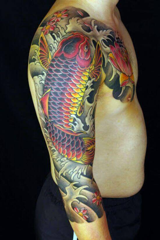 Best Japanese Dragon Sleeve Tattoo Designs 13